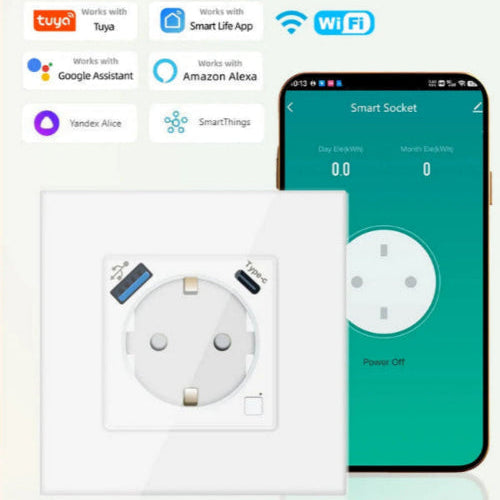 Smart EU Wall Socket with USB Ports